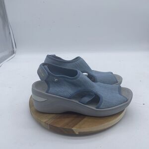 BZees Dream Sandals Womens 7 Blue Open Toe Slingback Comfort Walking Shoes